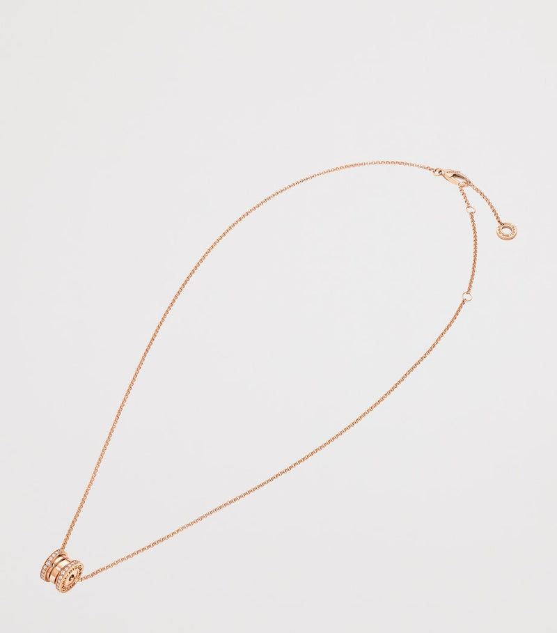 Bvlgari B.zero1 rose gold diamond pendant necklace (British brand)