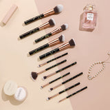Livingandhome professional makeup brush set black 12 pieces - British product