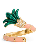 Harrods L'Atelier Nawbar Yellow Gold Diamond Malachite and Coral On A Vine Psychedeliah Ring- Buy online at McGrocer