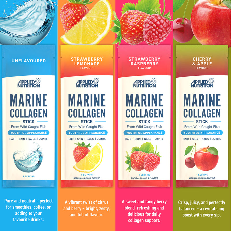 Applied Nutrition marine collagen sachets, imported from the UK