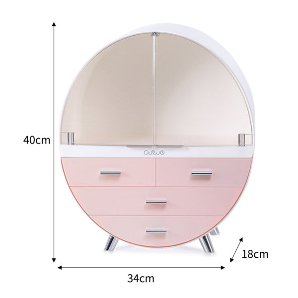 Livingandhome cosmetic storage box pink 40cm tall, UK version