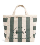 Harrods Harrods Large Jute Striped Logo Tote Bag- Buy online at McGrocer