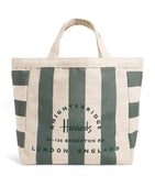 Harrods large jute striped logo tote bag - British product