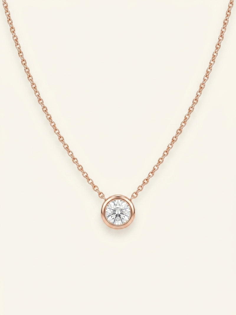 Cartier d'Amour large necklace 18ct rose gold 0.18ct diamond 38-41cm (British brand)