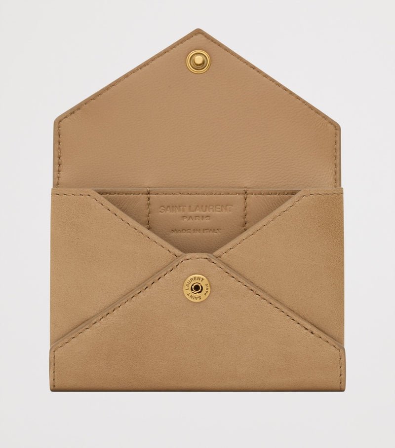 Saint Laurent Leather Letter Flap Card Holder 7x10cm - British product