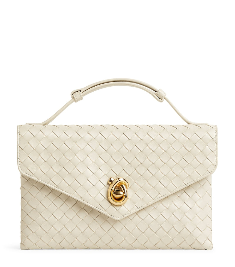 Bottega Veneta Knot Lock top-handle bag lambskin Intrecciato, imported from the UK
