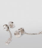 Miu Miu crystal-embellished logo drop earrings (British brand)