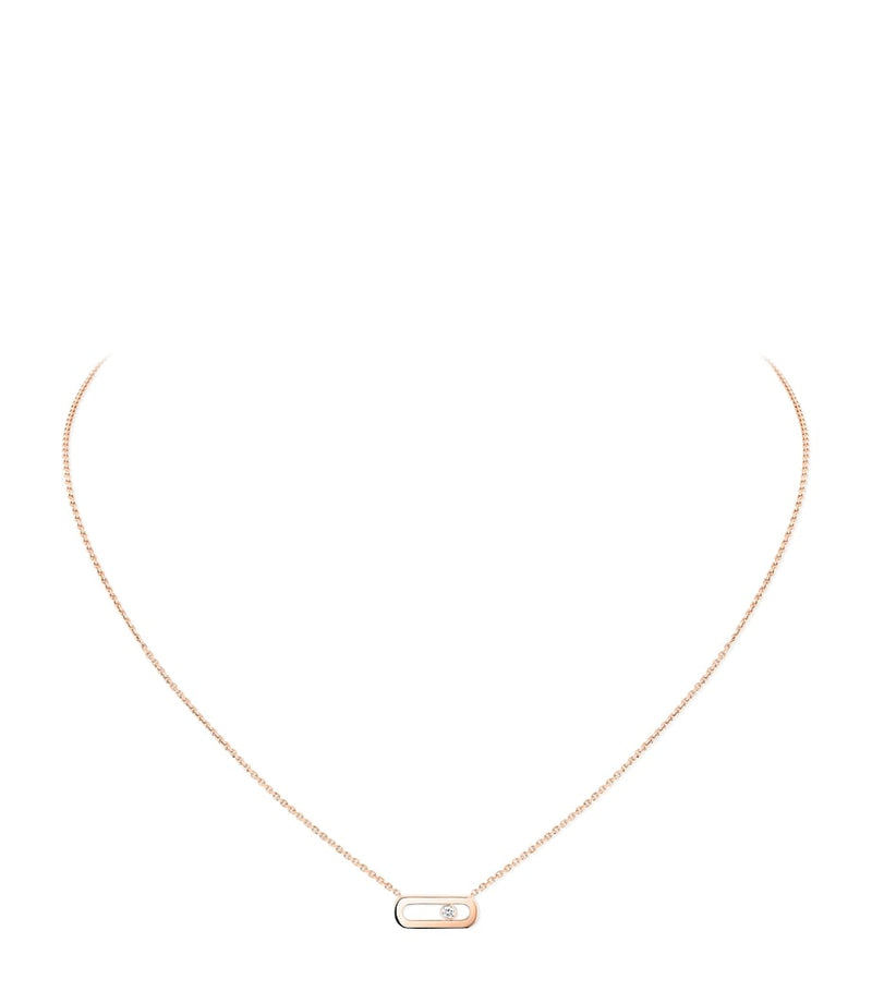 Messika Move Uno pink gold diamond necklace 0.02ct (British brand)