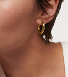 Monica Vinader medium gold vermeil hoop earrings 24mm, imported from the UK