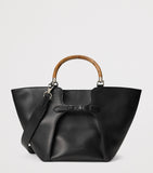 Ralph Lauren Collection leather tote bag with wooden handles, imported from the UK