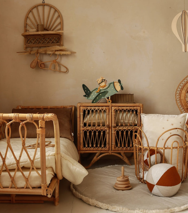 Little Lights vintage aircraft lamp with dimmable LED lights and remote control, UK version