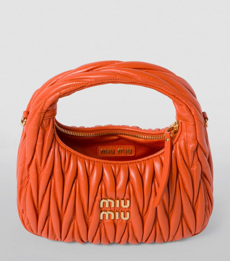 Miu Miu small matelassé leather Wander top-handle bag, UK version