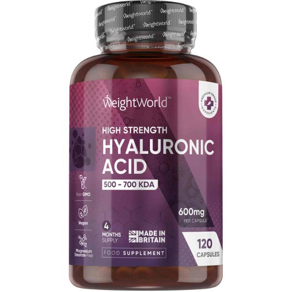WeightWorld hyaluronic acid supplement 600mg 120 capsules (British brand)