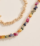 Suzanne Kalan rose gold rainbow sapphire tennis necklace 43cm - British product