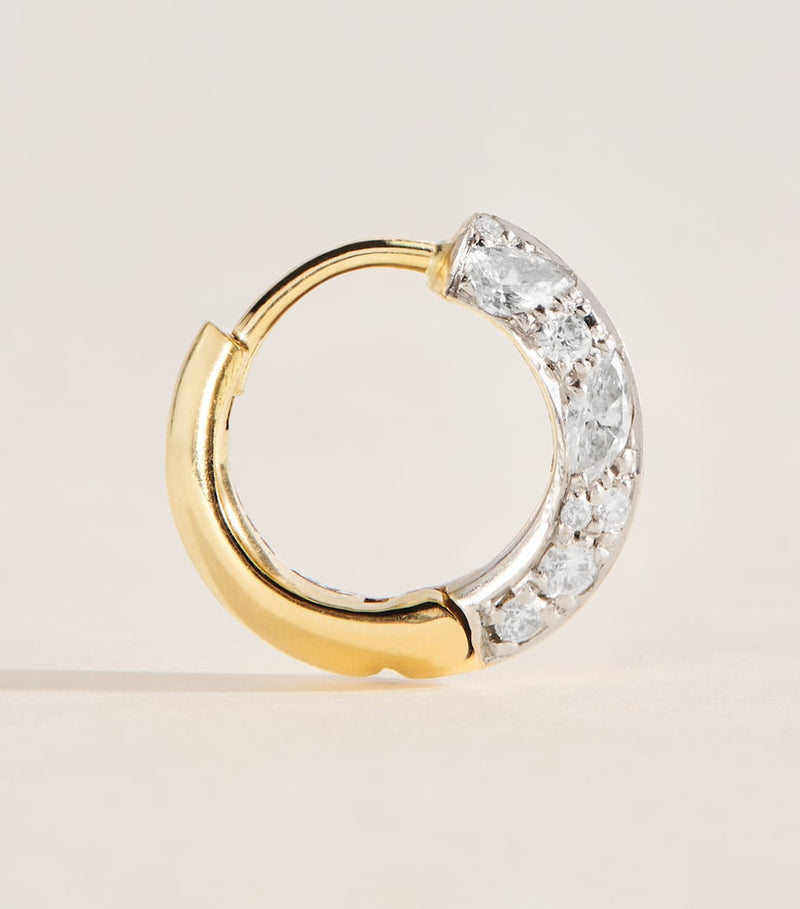 Jade Trau mini yellow gold diamond huggie hoops (British brand)