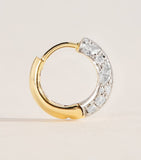 Jade Trau mini yellow gold diamond huggie hoops (British brand)