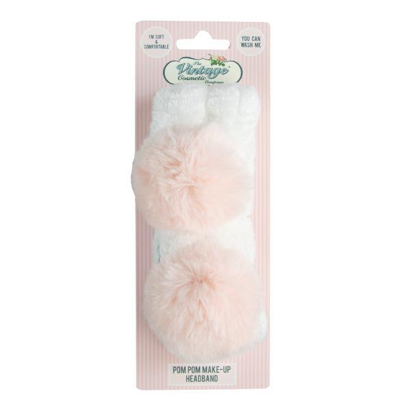 The Vintage Cosmetics Company white pom pom headband, UK version