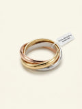 Cartier Trinity ring 18ct white yellow rose gold 0.06ct diamond (British brand)