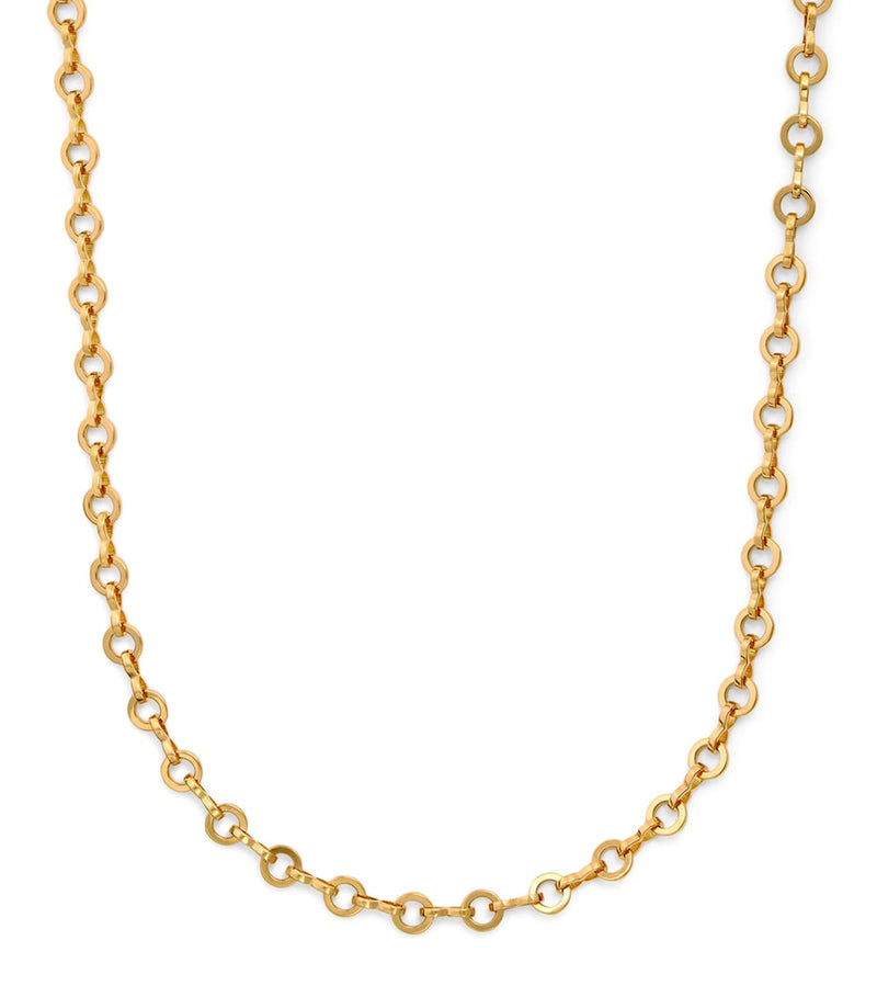 Azlee yellow gold circle-link chain necklace - British product