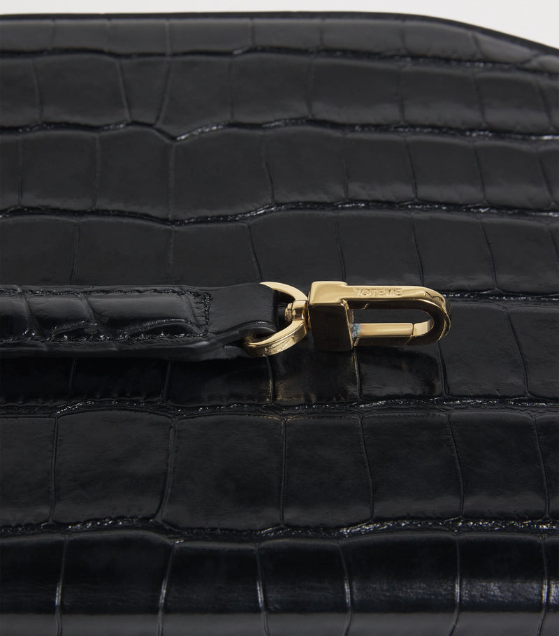 Toteme croc-embossed leather shoulder bag, UK version