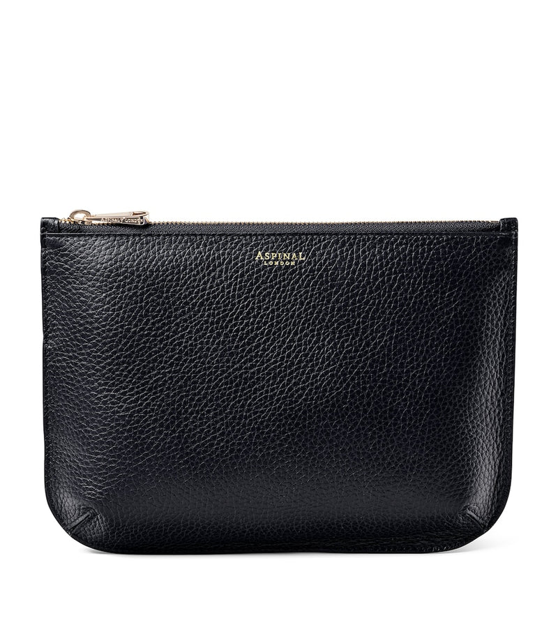 Aspinal of London large leather Ella pouch, imported from the UK
