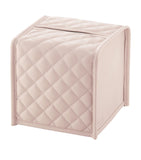 Riviere quilted leather square tissue box, imported from the UK