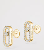 Messika Move Uno yellow gold diamond stud earrings 0.16ct (British brand)