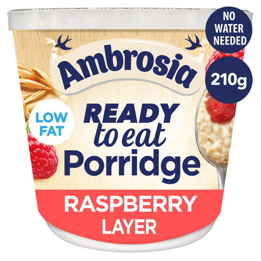 Ambrosia Ready To Eat Porridge Pot with Raspberry Layer 210g GOODS Sainsburys   