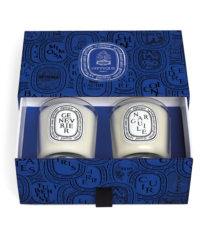 Diptyque mini candle set with Narguilé and Genévrier scents (2 x 70g) - British product