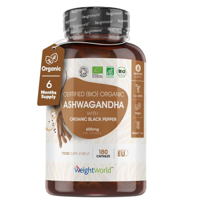 Superdrug WeightWorld Organic Ashwagandha Root Capsules 180 Count (6 Month Supply)- Buy online at McGrocer