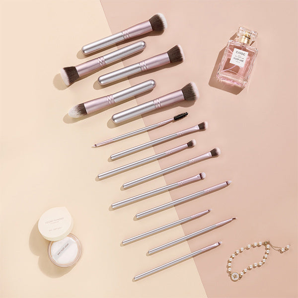 Livingandhome warm-toned professional makeup brush set 14pcs (British brand)