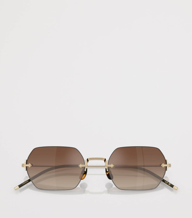 Oliver Peoples TK-13 titanium rectangle sunglasses, UK version
