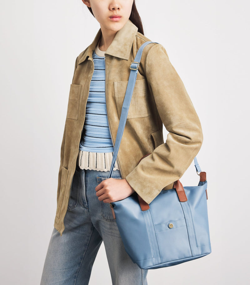 Harrods nylon tote bag with leather trims, imported from the UK