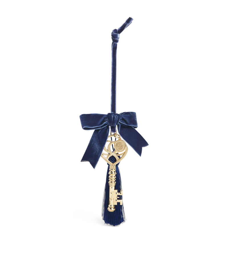 Harrods velvet tassel tree decoration 10cm, imported from the UK