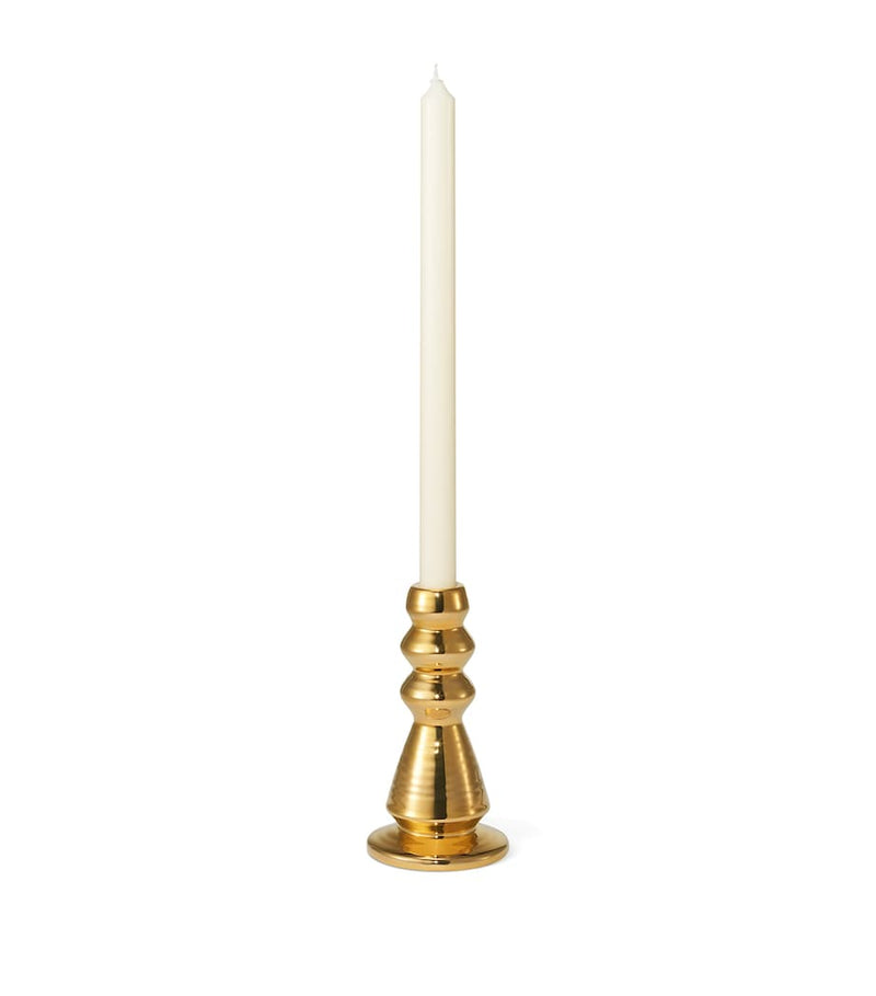 Aerin gold-plated Allette ceramic candle holder 16cm - British product