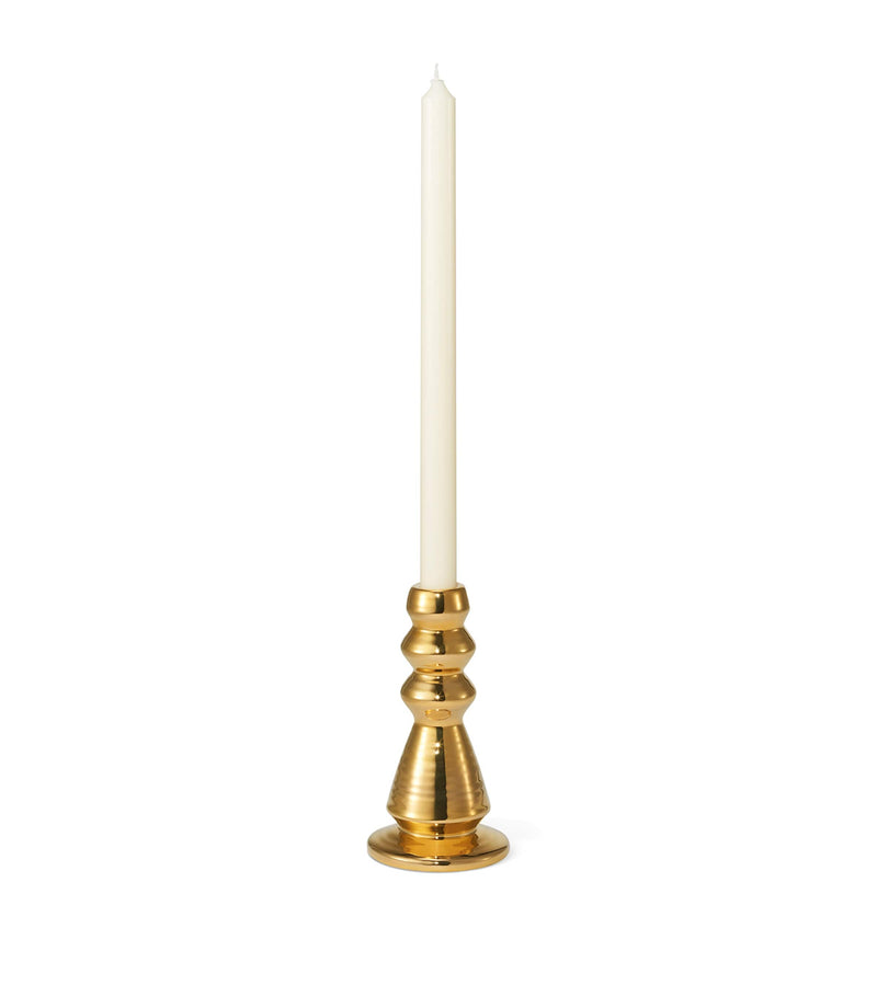 Aerin gold-plated Allette ceramic candle holder 16cm - British product