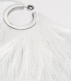 Alaïa fringe hoop earrings with viscose details, UK version