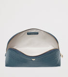 Aspinal of London large leather croc-embossed cosmetic case - British product