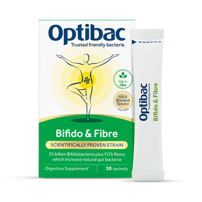 Holland & Barrett Optibac Bifido & Fibre Probiotic Supplement Sachets 30 Pack- Buy online at McGrocer
