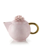 Villari flower teapot 900ml porcelain with gold handle (British brand)