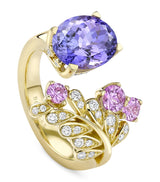 Harrods Boodles Yellow Gold Diamond and Tanzanite A Family Journey Provence Ring- Buy online at McGrocer