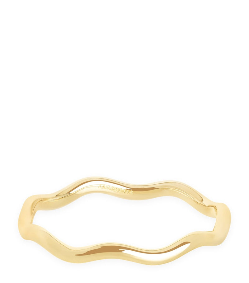 Astrid & Miyu yellow gold wave ring, UK version