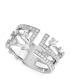 Marli New York asymmetric 18kt white gold diamond ring - British product
