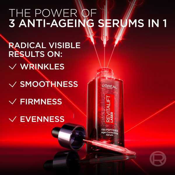 L'Oreal Paris Laser Tri-Peptides Age Correcting Serum 30ml, UK version