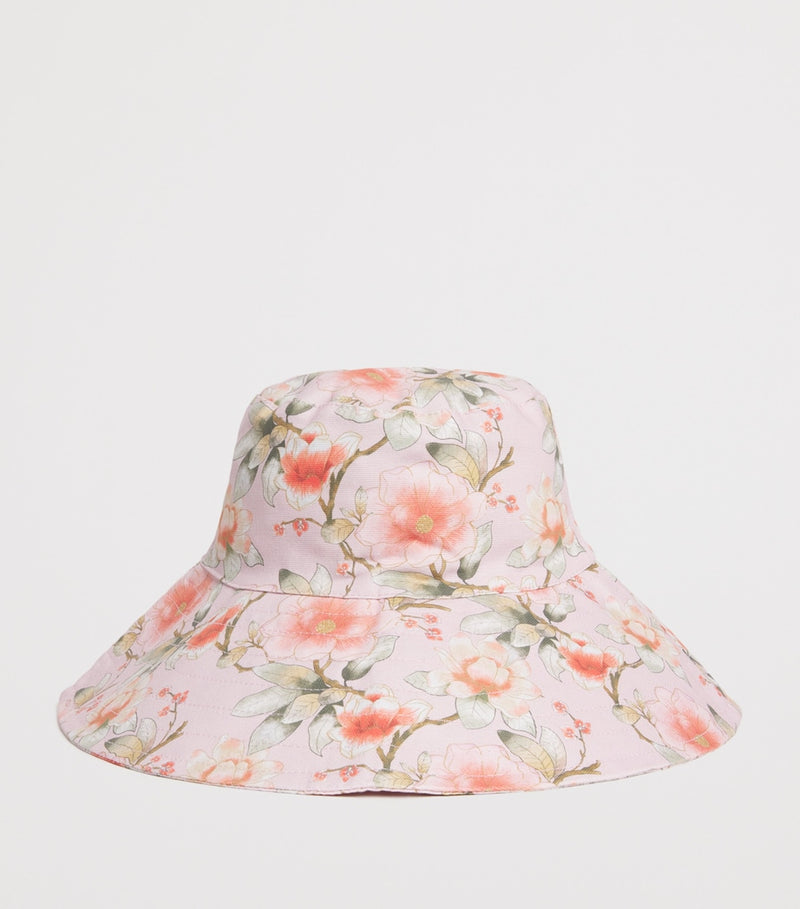 Olga Valentine cotton floral print bucket hat, imported from the UK