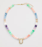Jacquie Aiche yellow gold diamond opal beaded necklace, imported from the UK