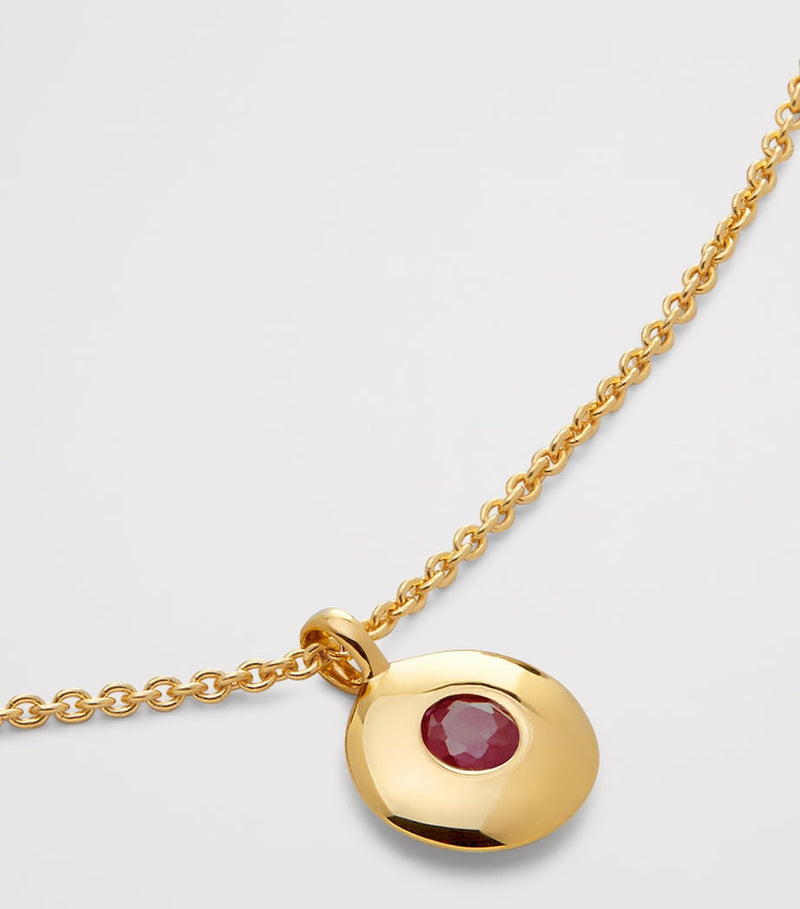 Monica Vinader gold vermeil ruby July birthstone necklace - British product