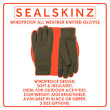 Sealskinz windproof unisex knitted gloves, UK version