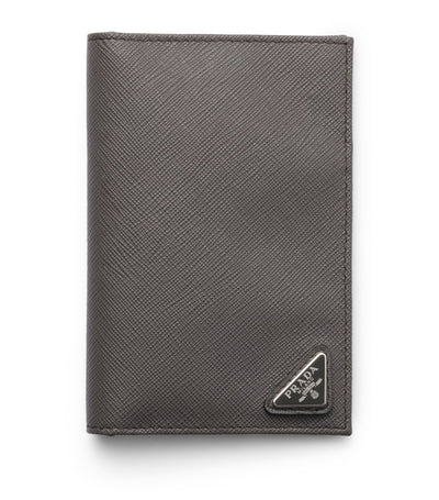 Harrods Prada Saffiano Leather Logo Passport Holder- Buy online at McGrocer