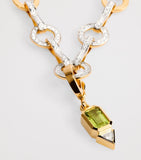 Azlee yellow gold peridot diamond August charm - British product